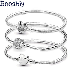 Silver Plated Cute Owl Snake Chain Charm Bracelet