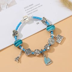 Ocean Collection Blue Turtle Seahorse Narwhal Beaded Dolphin Charm Bracelets