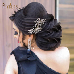 Alloy Leaves Golden Bridal Comb Wedding Hair Accessories