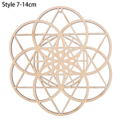 1PC Flower of Life Shape Wooden Wall Sign Laser Cut Non-slip Coaster Set