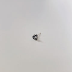 Vintage Sterling Silver Heart Angel Cross Goth Aesthetic Piercing Stud Earrings