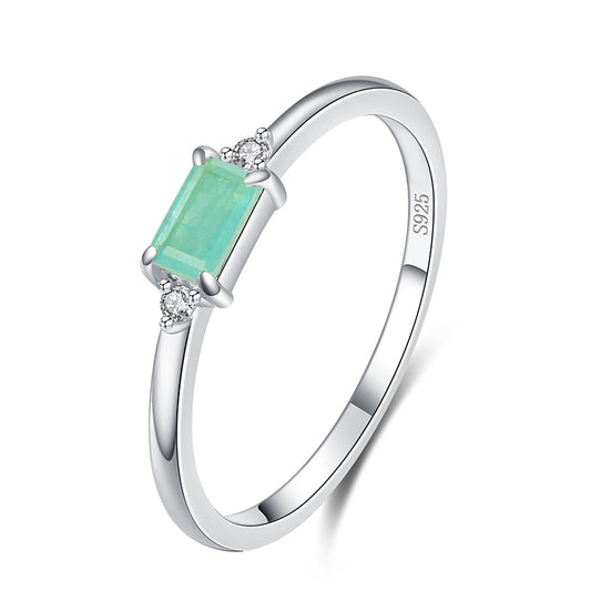 Charm Silver Green Tourmaline Fashion Finger Rings