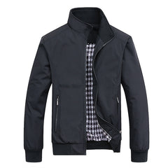 Casual Solid Fashion Slim Bomber Jacket Men Overcoat
