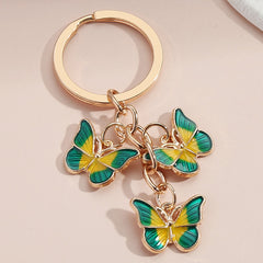 Colorful Enamel Butterfly Keychain Insects Car Key