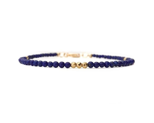Lapis bracelet for Men Lapis lazuli Bead Bracelet