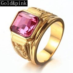 Golden Dragon Gold Color Man Ring Big Retro Jewelry