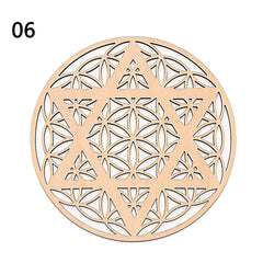 1PC Flower of Life Shape Wooden Wall Sign Laser Cut Non-slip Coaster Set