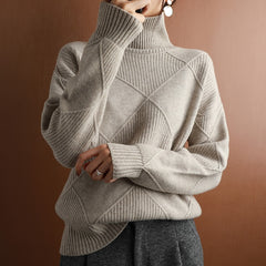sweater women turtleneck sweater pure color knitted turtleneck pullover