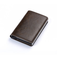 Business ID Credit Card Holder Men Women Coin Leather Wallet RFID