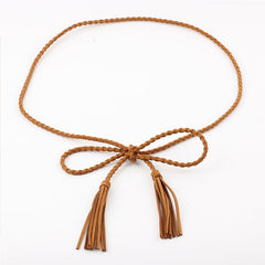 Tassel Belt Braided waistband Boho Girls Thin Waist Rope Knitted waist Belts