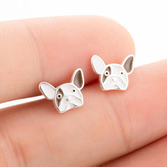 Fashion Jewelry Silver Color Small Pearl Cat Stud Earrings