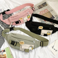 Waist Bags For Women Canvas Leisure Solid Color Fanny Pack
