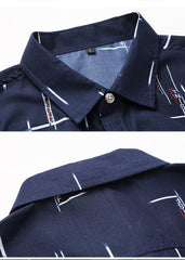 Style Design Short Sleeve Casual Shirt Men Print Beach Blouse