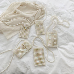 Mini Pearl Bag Handmade Vintage EVA Beaded Fashion Shoulder Bag