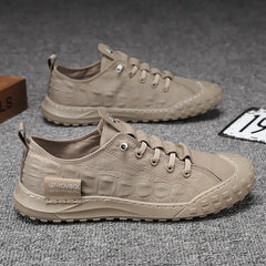 Men Shoes fashion Canvas Loafers Breathable lace up comfortable