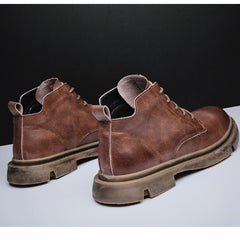 Men Boots British Style Ankle Boots Platform Shoes Casual Business Shoes Leather