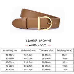 Belt Genuine Leather Ladies Thin Belts Fashion Jeans Windbreaker Waistband