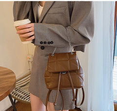 PU Leather Shoulder Bag Female Ladies School Backpack