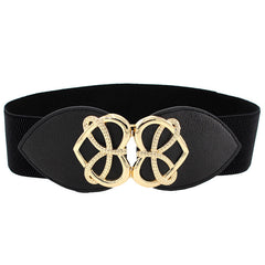 63cm Female Fashion Thin Elastic Stretch Waistband Crystal Bow Belt