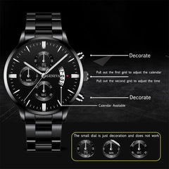 Fashion Mens Sports Watches Luxury Men Stainless Steel Quartz