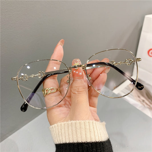 Vintage New Oval Metal Frame Glasses Women Fashion