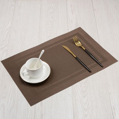 6/4pcs Rectangle Placemat Restaurant Washable PVC Durable Dining Table