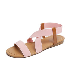 Comfy Slip On Sandals Elastic Textile Splicing Sandals Casual Beach Shoes