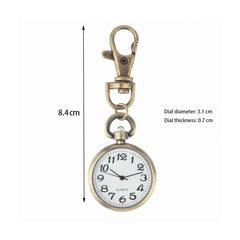 1pcs Retro Bronze Quartz Vintage Pocket Watch Keychain