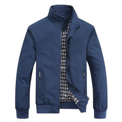 Casual Solid Fashion Slim Bomber Jacket Men Overcoat