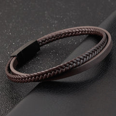 Special Luxury Style Leather Combination Splicing MenLeather Bracelet