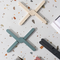 Folding Heat Insulation Pad X Shaped Cross Table Placemat