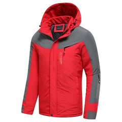 Outdoor Vintage Thick Jacket Coat Men Fashion Patchwork Waterproof Pockets