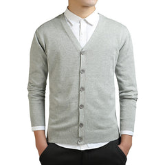 Cardigans Men Cotton Sweater Long Sleeve Mens V-Neck Sweaters