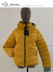 Winter Jacket women Short Womens Parkas Thicken Outerwear solid hooded