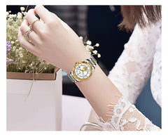 Women Watch Brand Fashion Ladies Watch Elegant Gold Steel Wristwatch