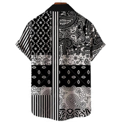 Clothing 3D Hawaiian Shirt Men Fashion Cashew Flower Geometric Printed Shirts