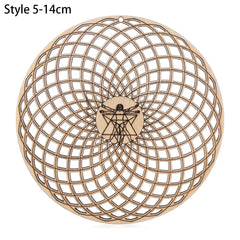 1PC Flower of Life Shape Wooden Wall Sign Laser Cut Non-slip Coaster Set