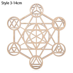 1PC Flower of Life Shape Wooden Wall Sign Laser Cut Non-slip Coaster Set
