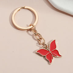 Colorful Enamel Butterfly Keychain Insects Car Key