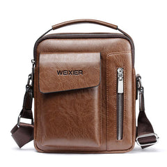 Fashion leather messenger bags mens single crossbody