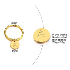 Minimalist Initial Key Chain Letter Engraved