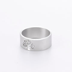 Hollow Stainless Steel Ring for Women Men Viking Tree of Life Finger Rings