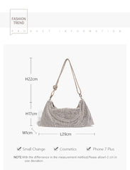 Knot Handle Rhinestones Evening Clutch Bag Crystal Diamonds