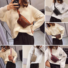 Retro Waist Bags PU Leather Pack Shoulder Bag Ladies