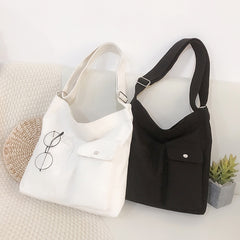 Women Bag Female Tote Canvas Simple Soft Fashion Messenger