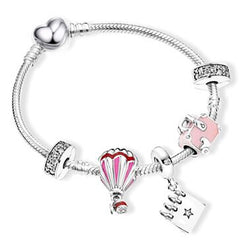 Heart-shaped Pendant Charm Bracelet Fit