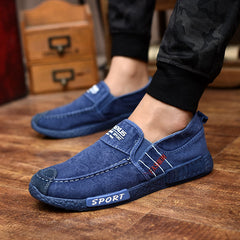 Slip on Men Casual Shoes Rubber Solid Mens Canvas Shoes