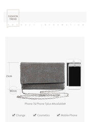 Bling Rhinestone Evening Clutch Bag Korean Diamond Chain Cover Dinner