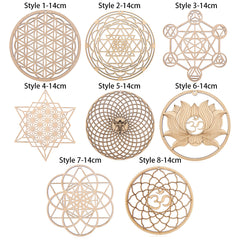 1PC Flower of Life Shape Wooden Wall Sign Laser Cut Non-slip Coaster Set
