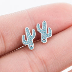 Fashion Jewelry Silver Color Small Pearl Cat Stud Earrings